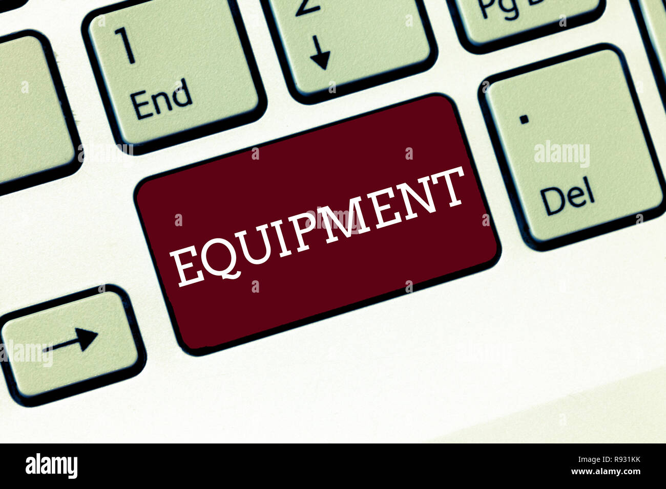 Handwriting text Equipment. Concept meaning necessary items for