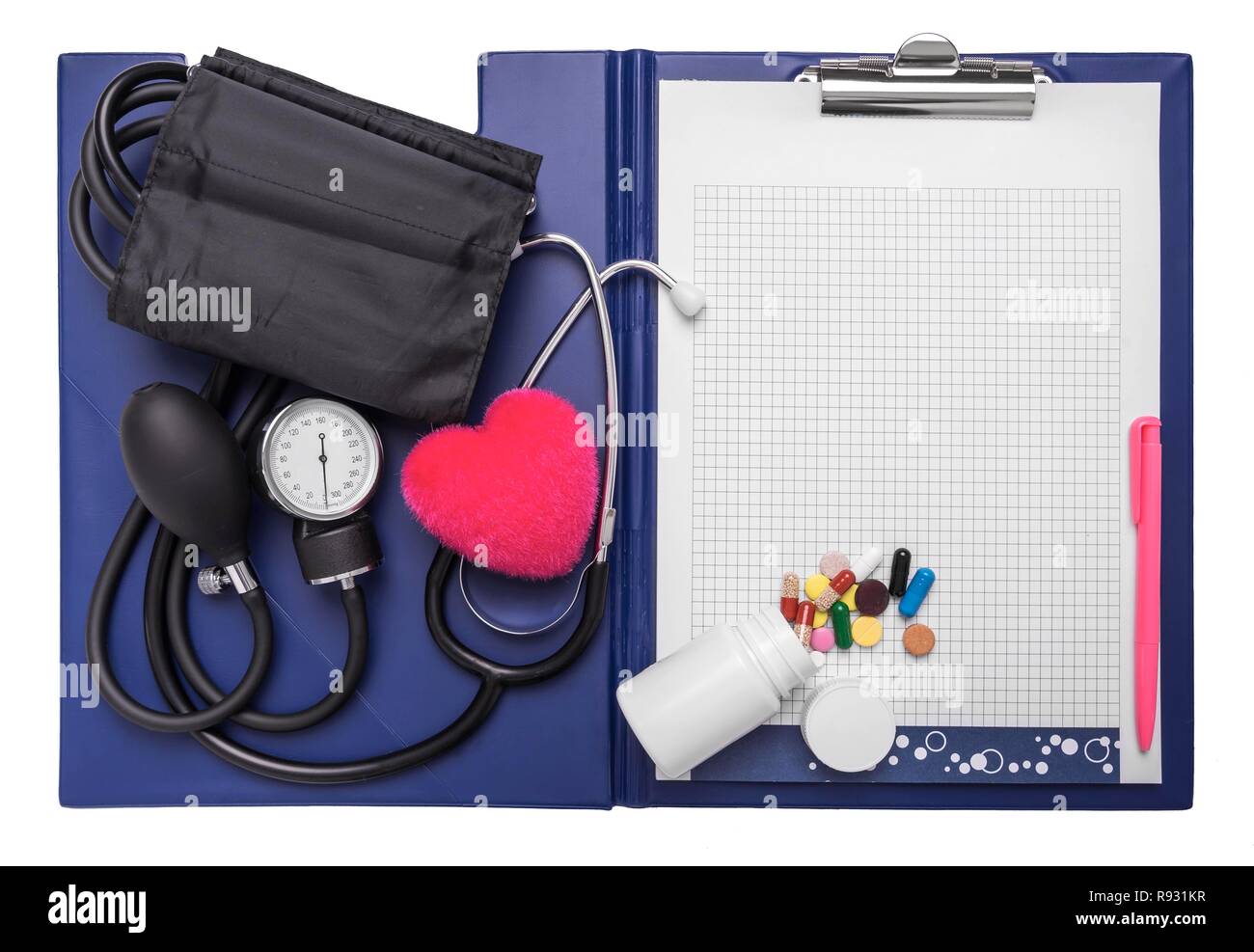 Treatment of heart disease. An apparatus for measuring pressure. Stock Photo