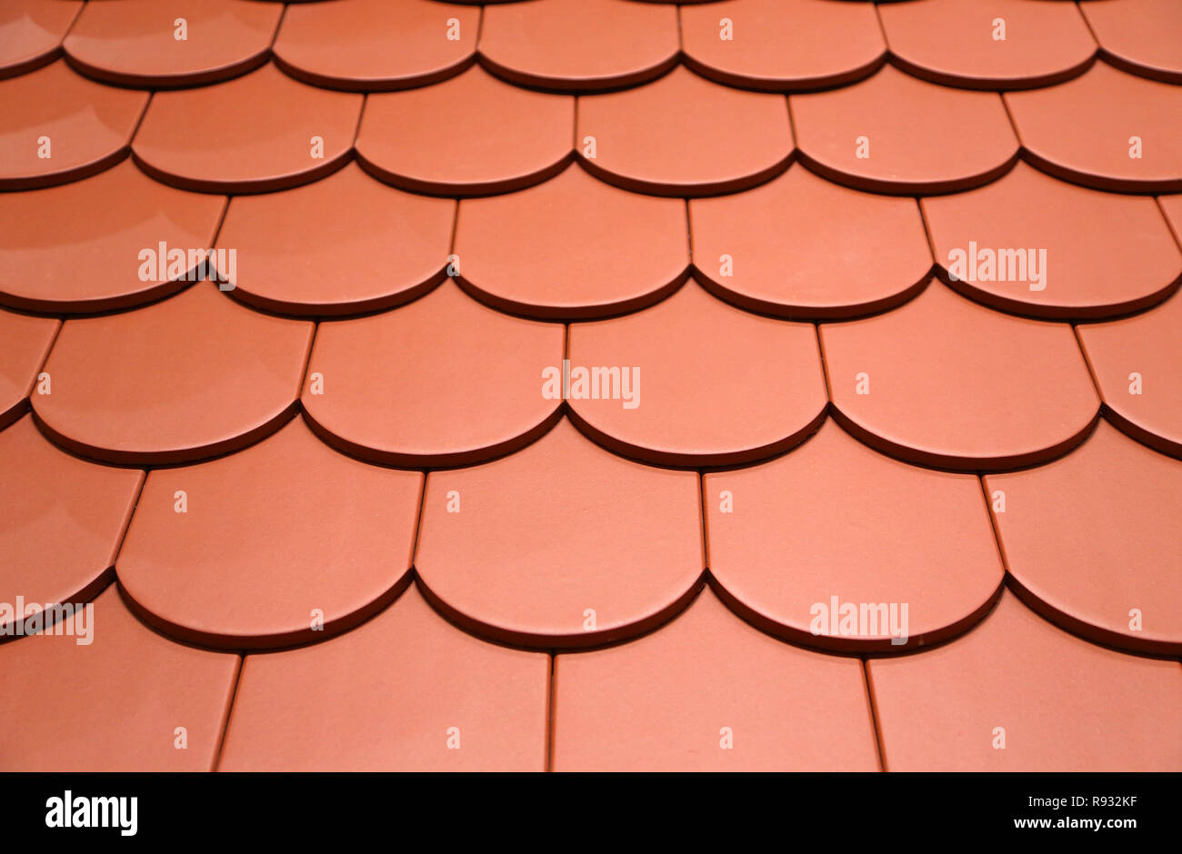 roof covering with flat tiles Stock Photo
