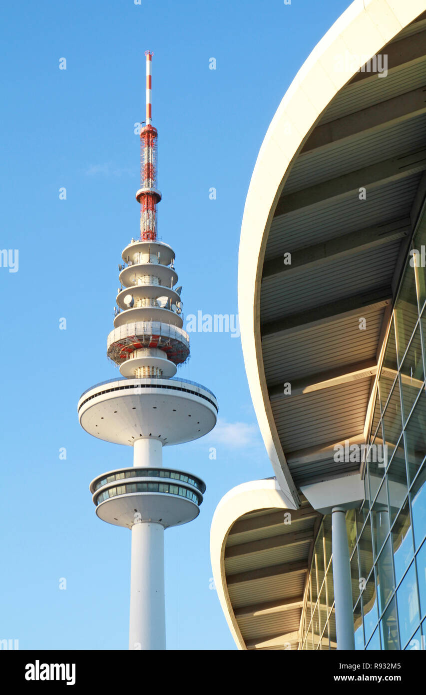 Television tower and Hamburg fair Stock Photo Alamy
