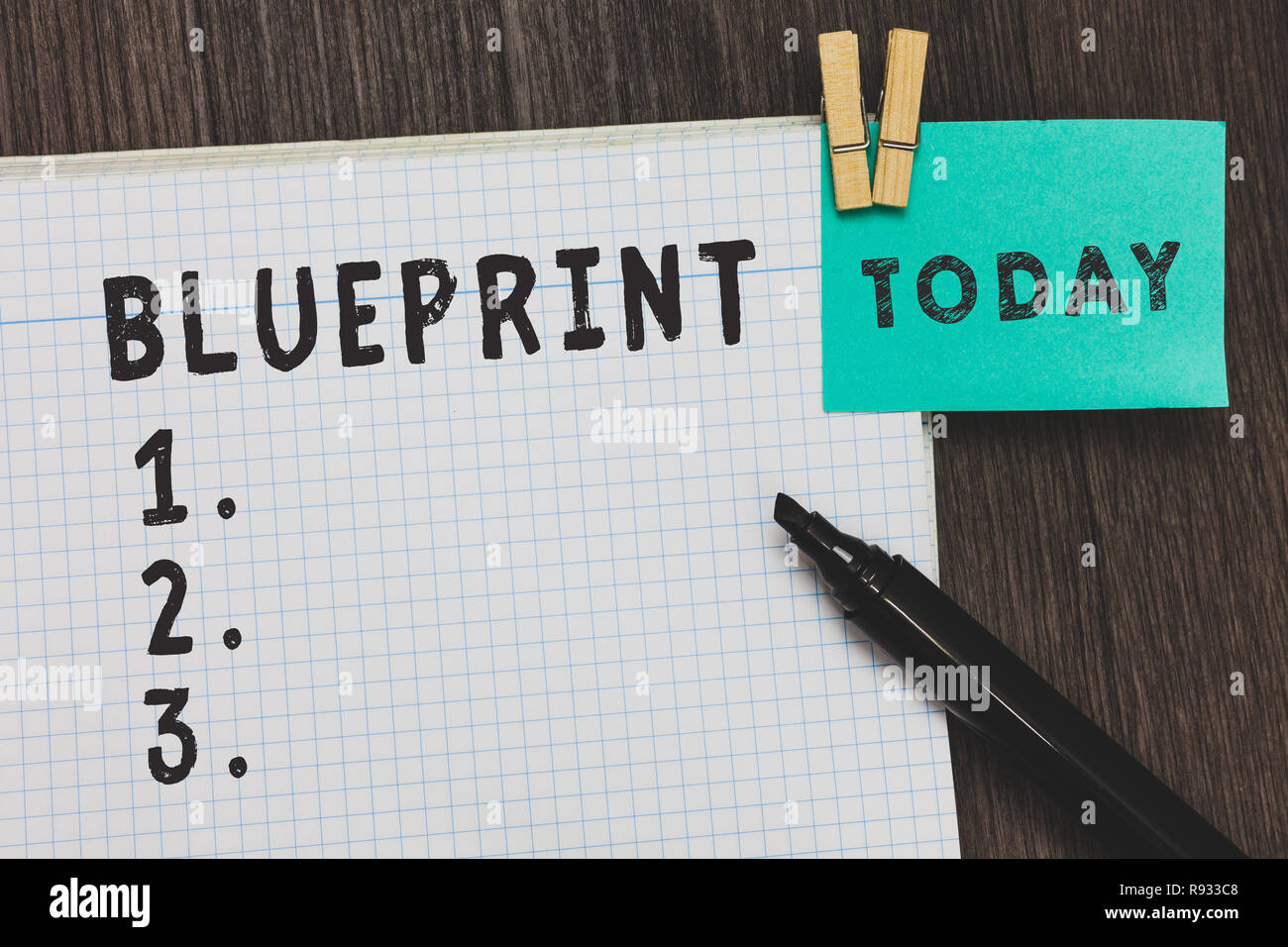 Writing note showing Blueprint. Business photo showcasing design 