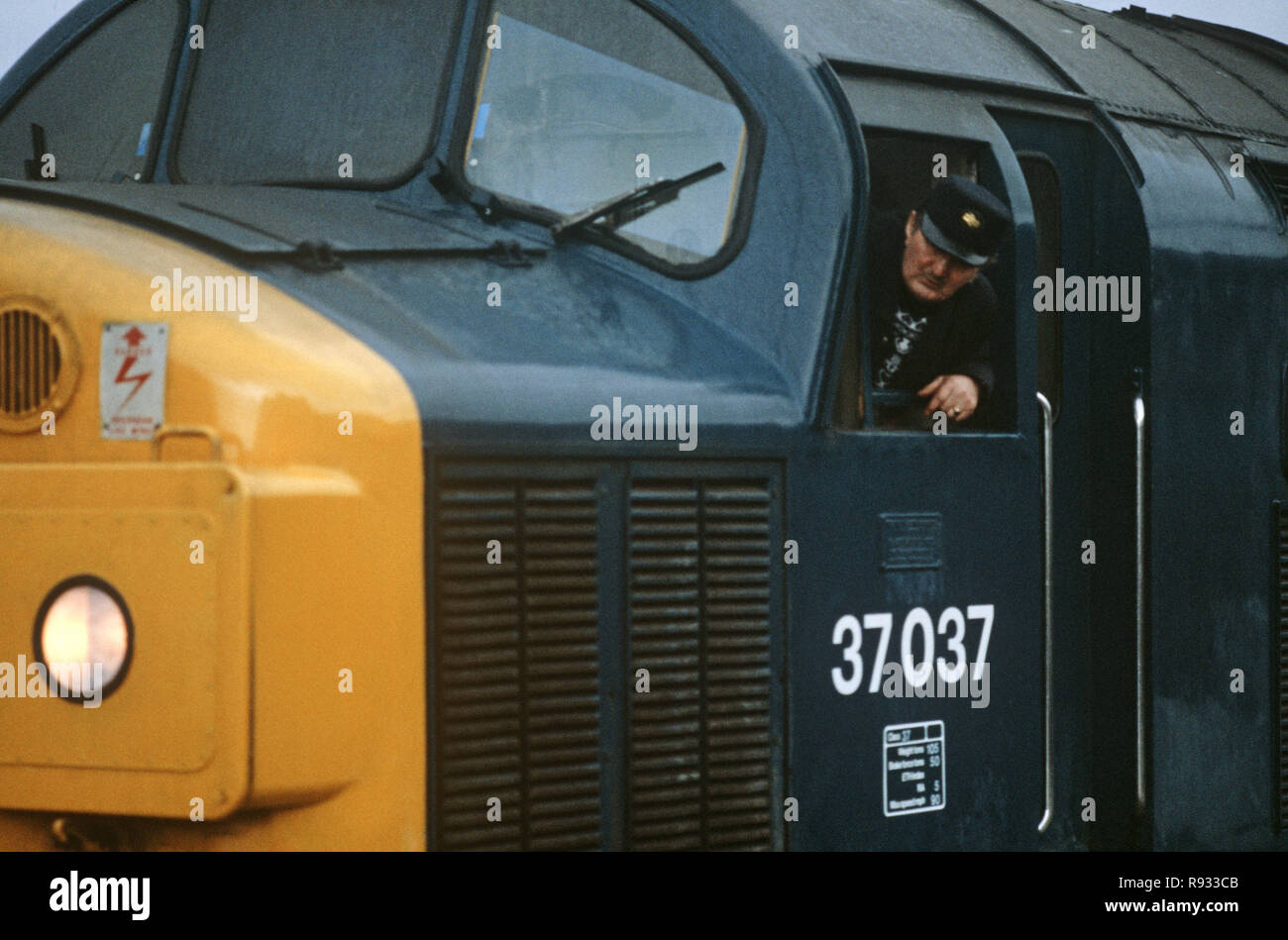 British Rail diesel driver in Fort William railway station