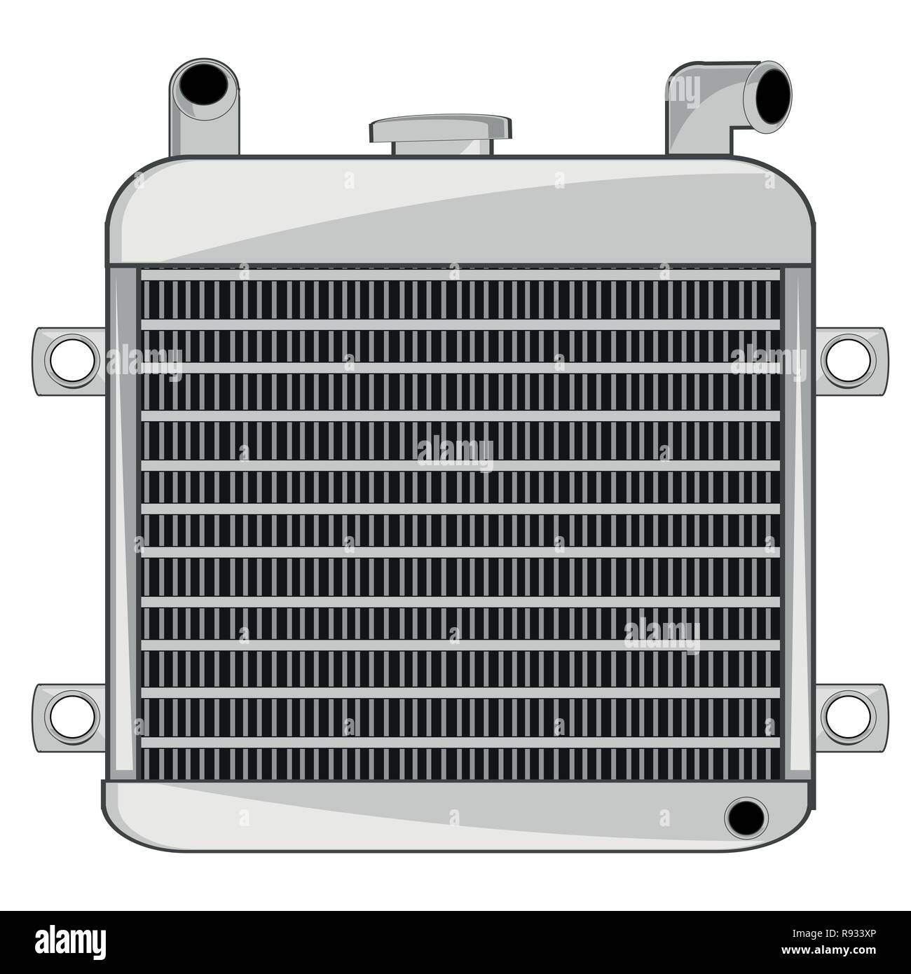 Radiator from car on white background is insulated Stock Vector