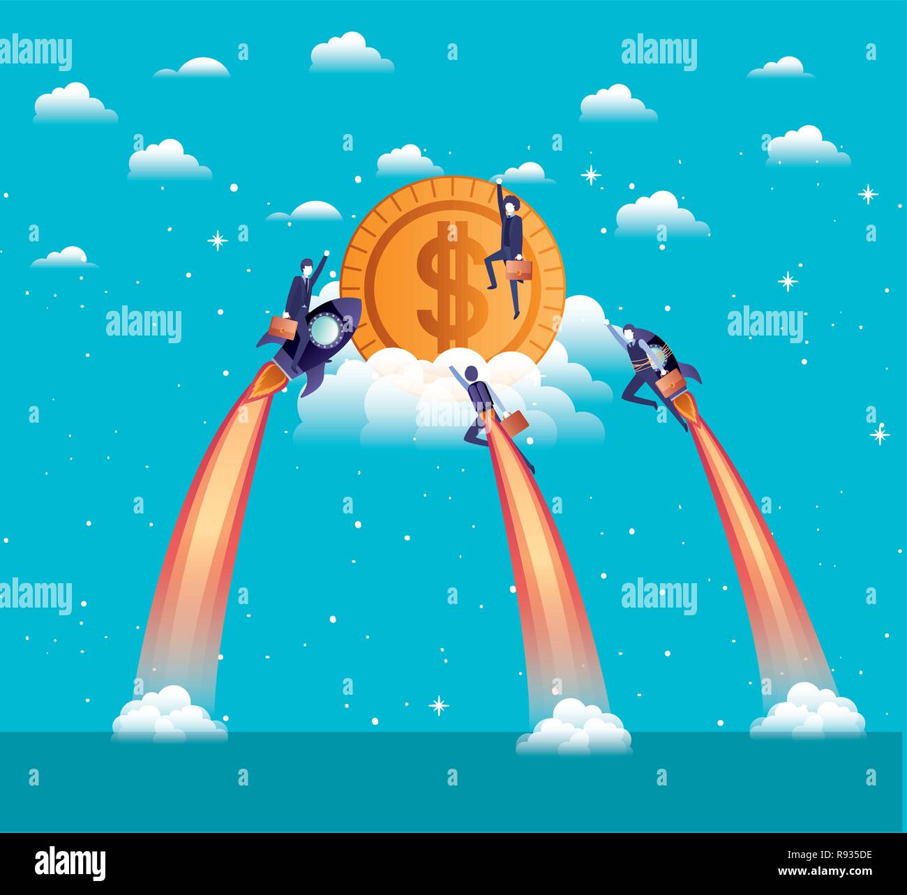 Conceptual business scene group Stock Vector Images - Alamy