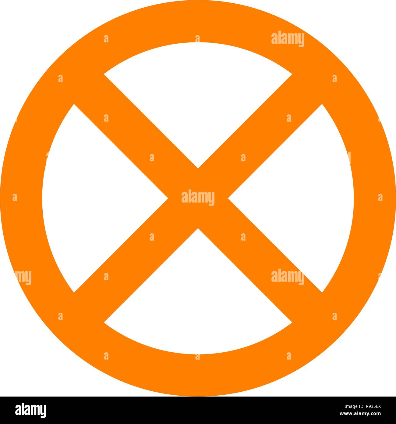 No sign - orange thick simple, isolated - vector illustration Stock Vector