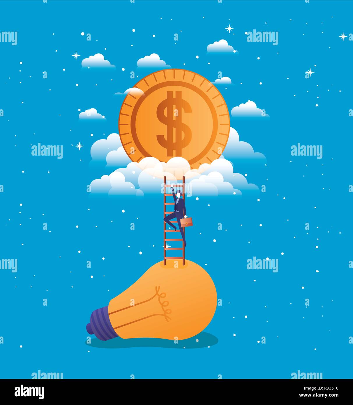 coin money with businessman Stock Vector Image & Art - Alamy