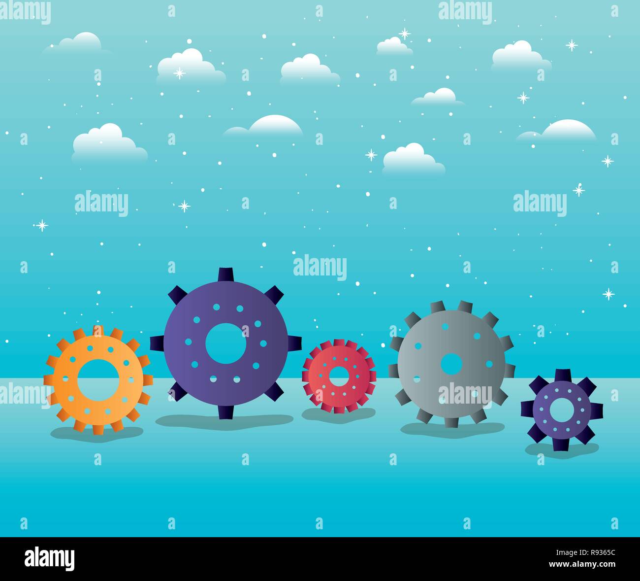 Gears in motion Stock Vector Images Alamy