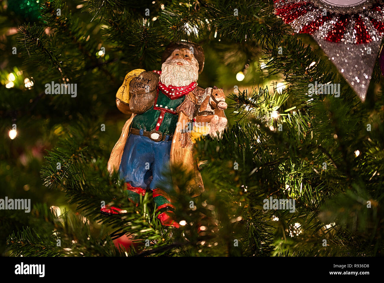 Christmas Western Country Decorations Western Saloon Stock Photo