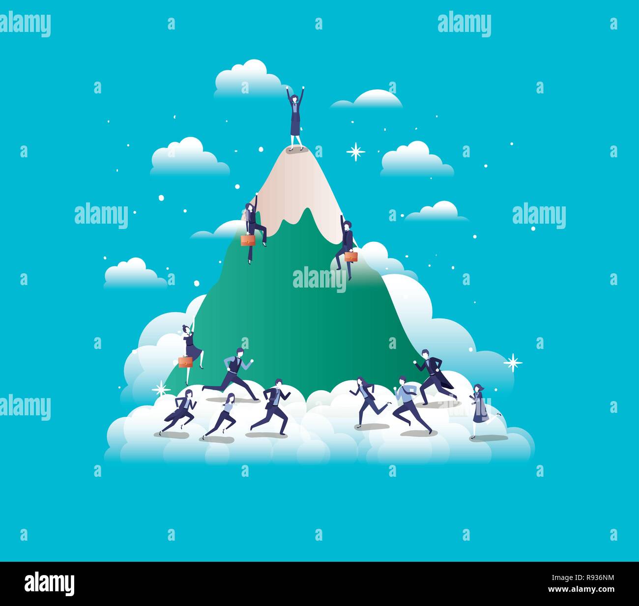 business people in mountains Stock Vector