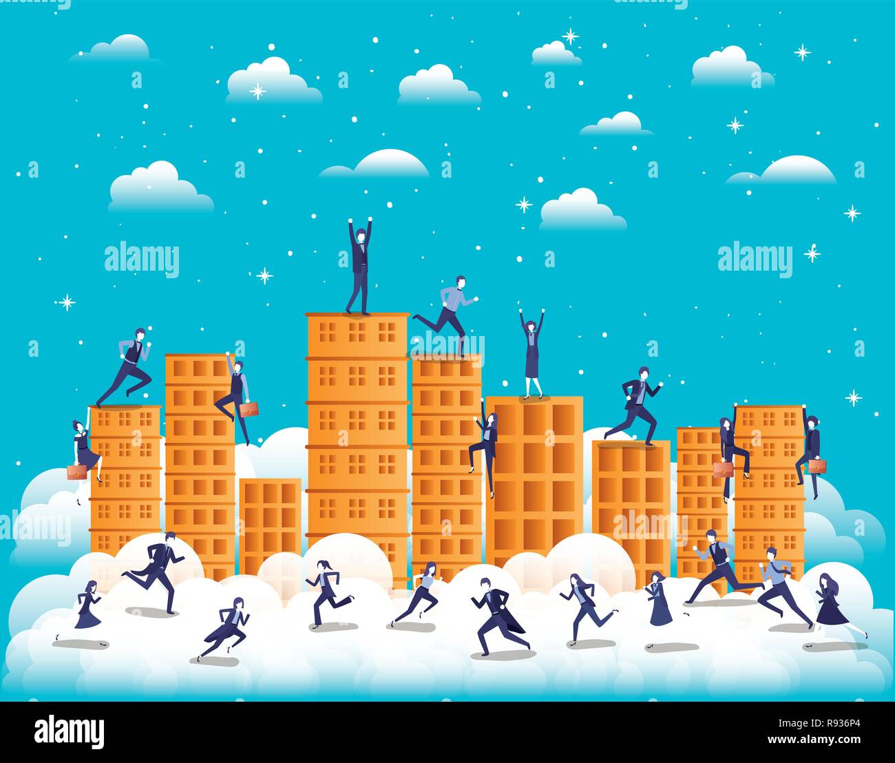 coins cash money with businessmen Stock Vector Image & Art - Alamy