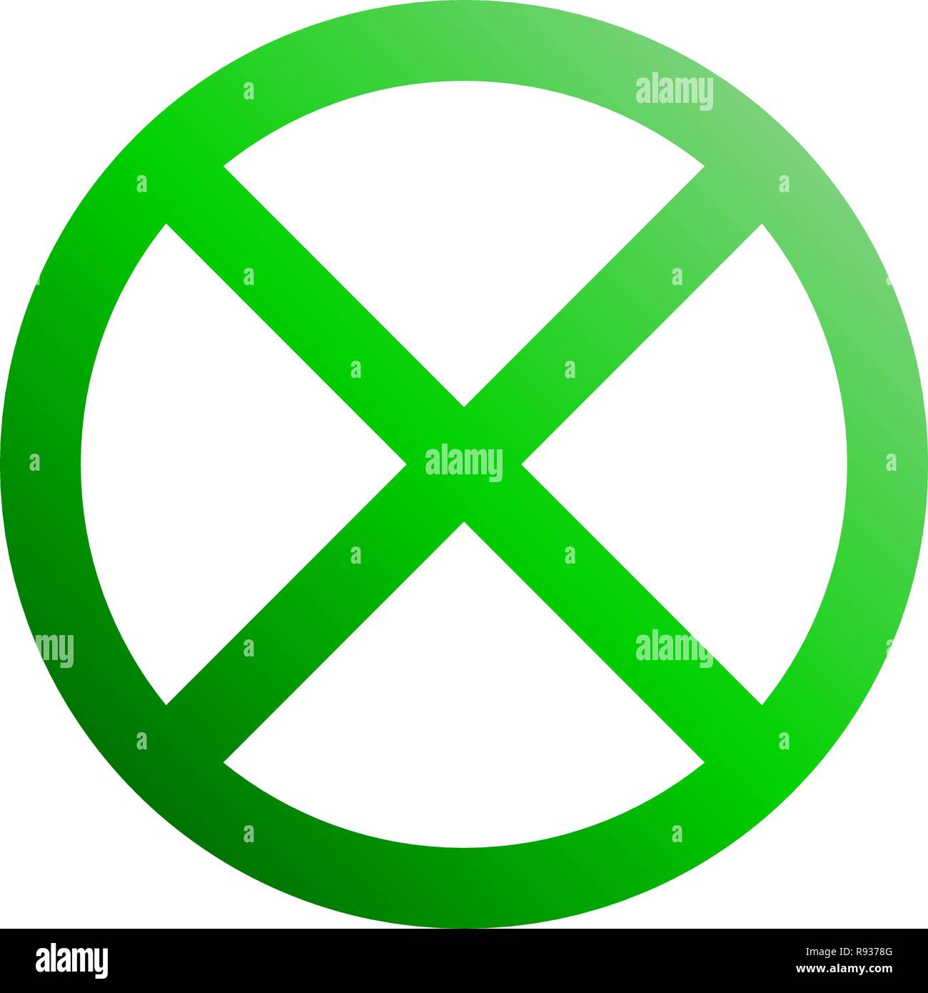 No sign - green thin gradient, isolated - vector illustration Stock Vector