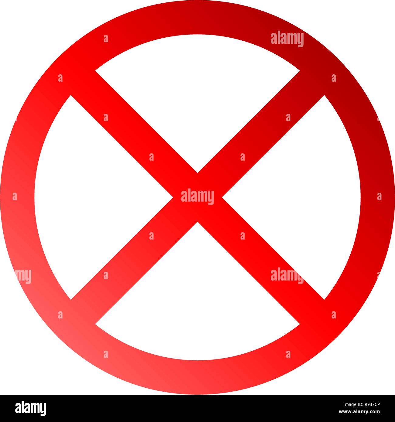 No sign - red thin gradient, isolated - vector illustration Stock Vector