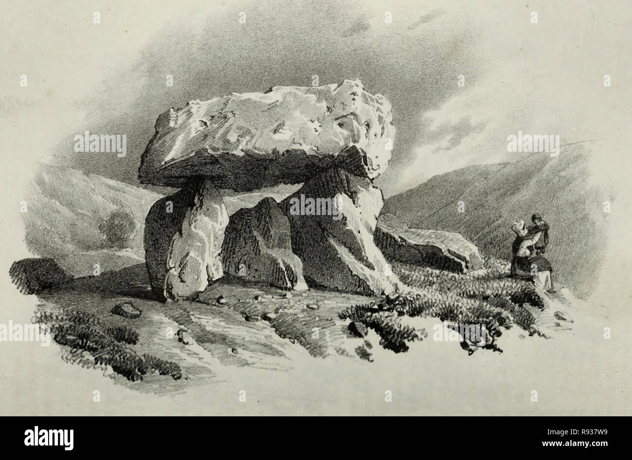 The Kistvaen in Clatford Bottom, circa 1825 Stock Photo