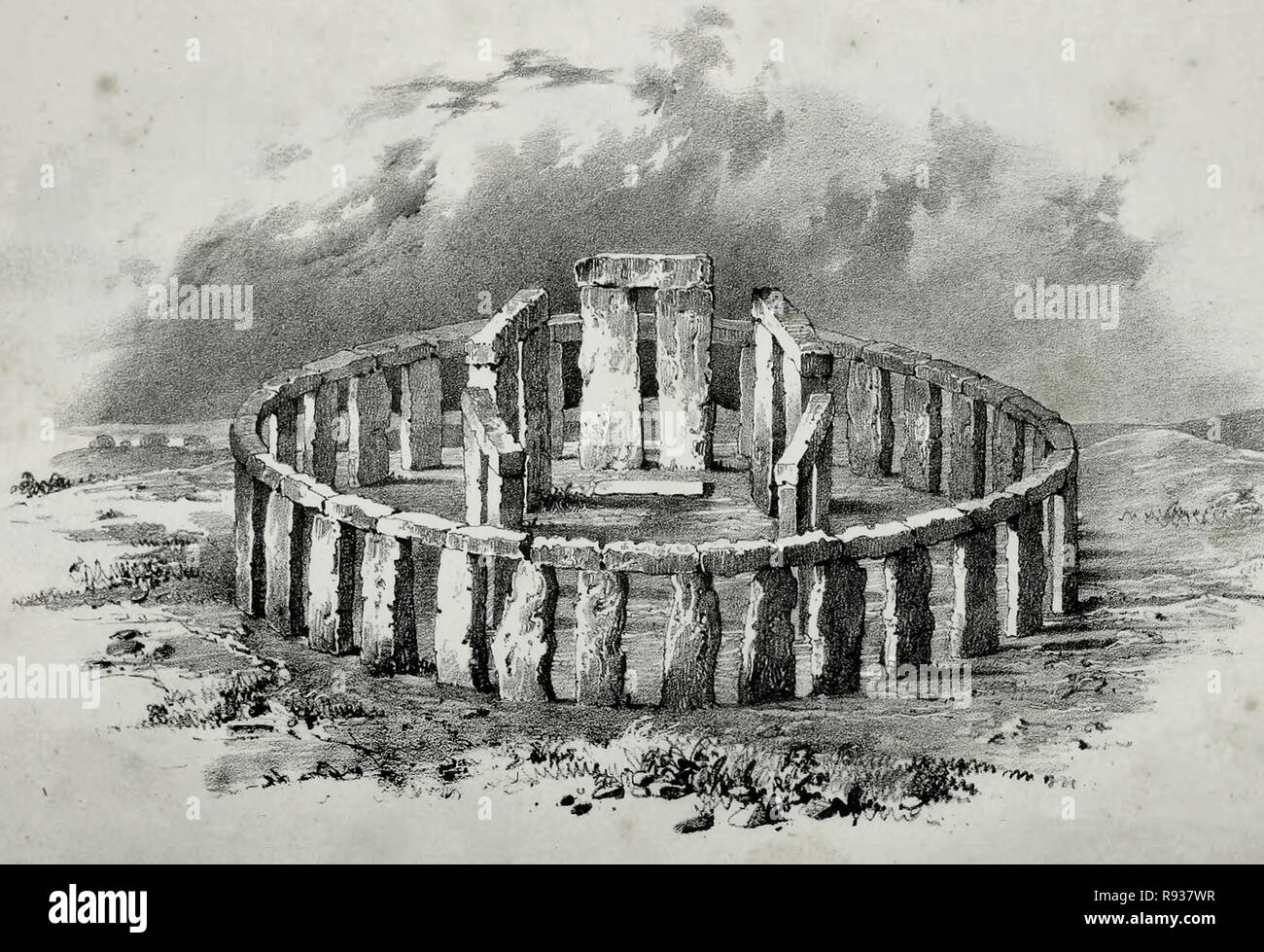 Conception of Stonehenge, circa 1825 Stock Photo