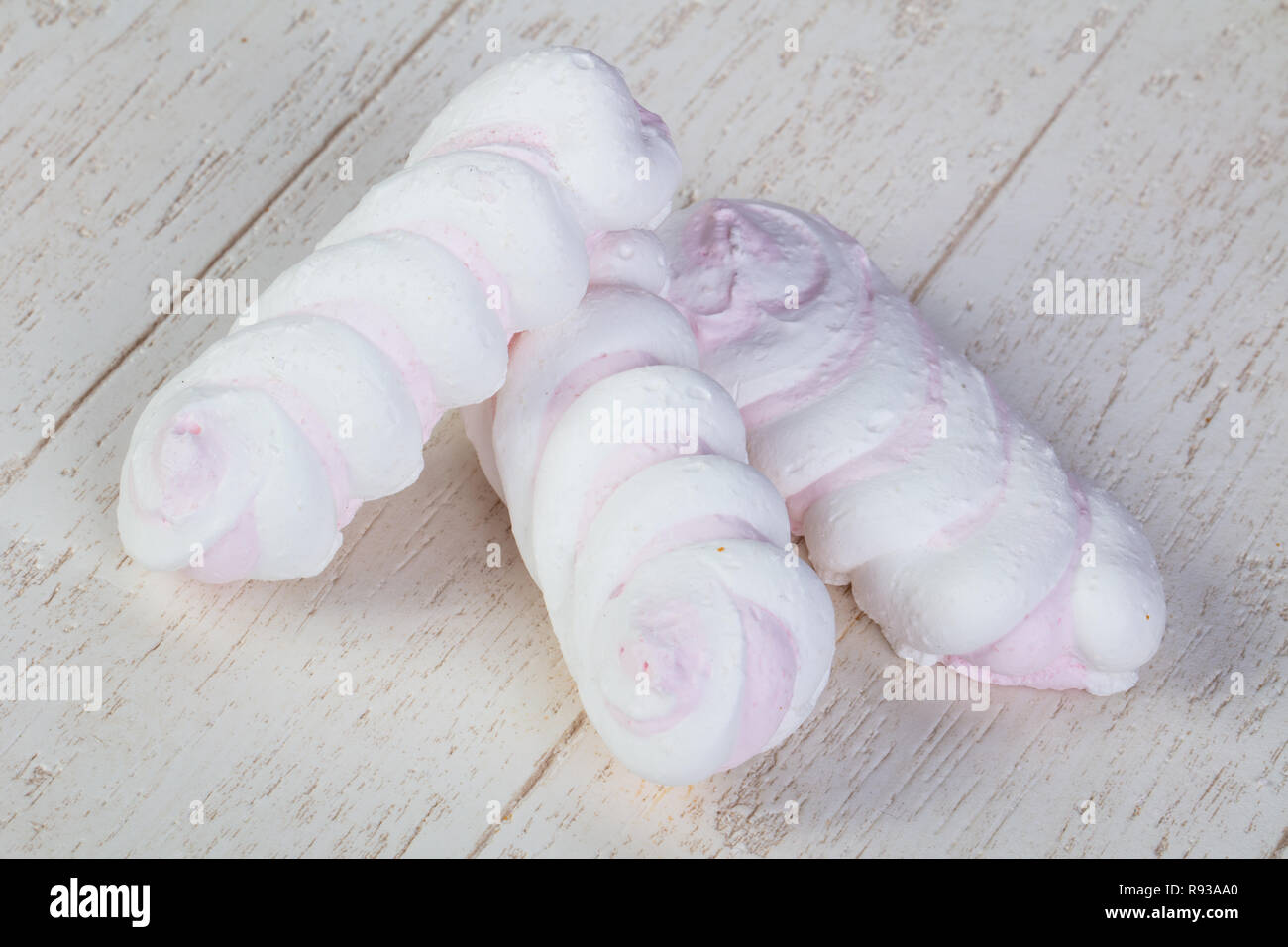 Delicious, soft and sweet twisted meringues Stock Photo Alamy