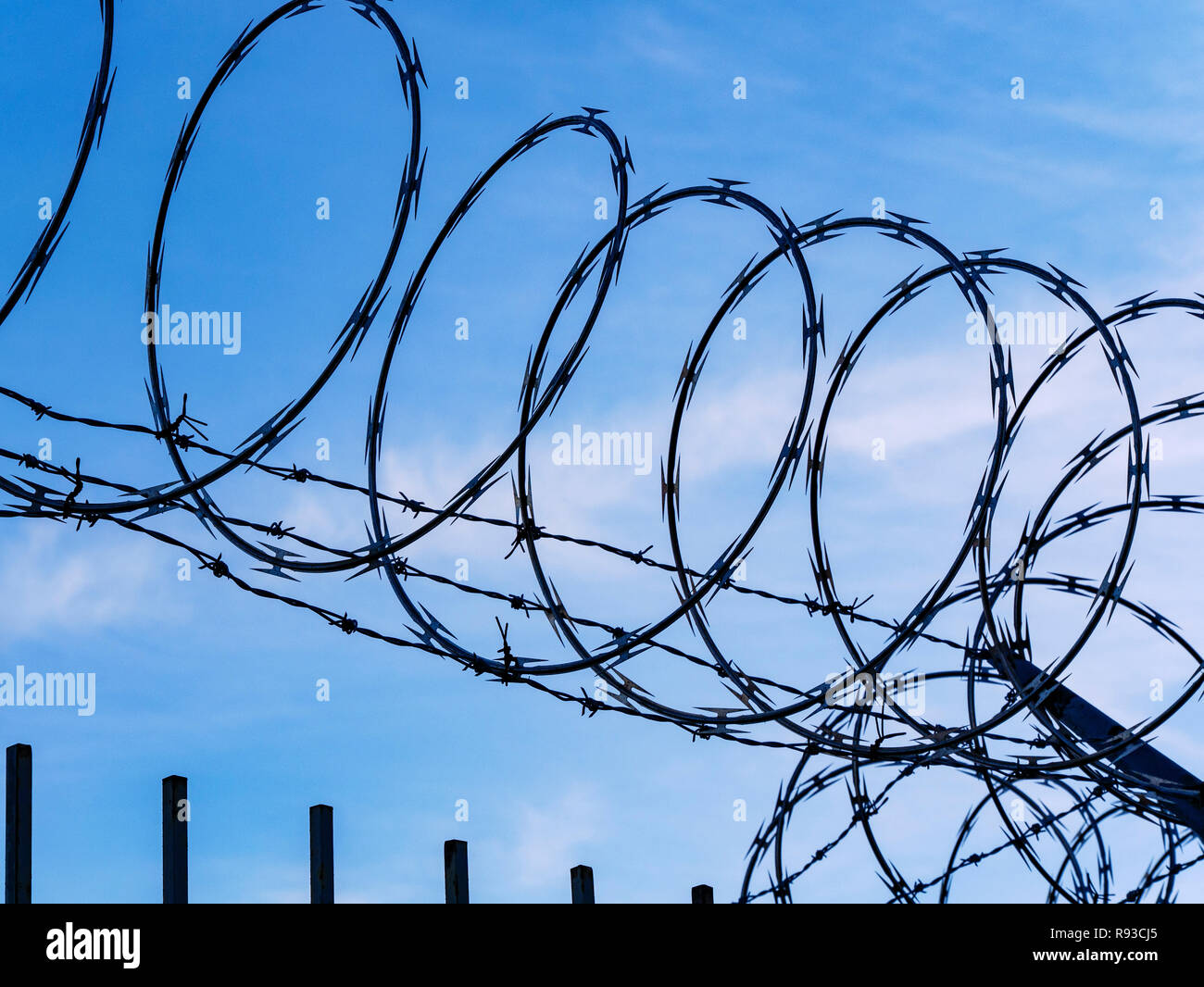 Razor wire barrier hi-res stock photography and images - Alamy