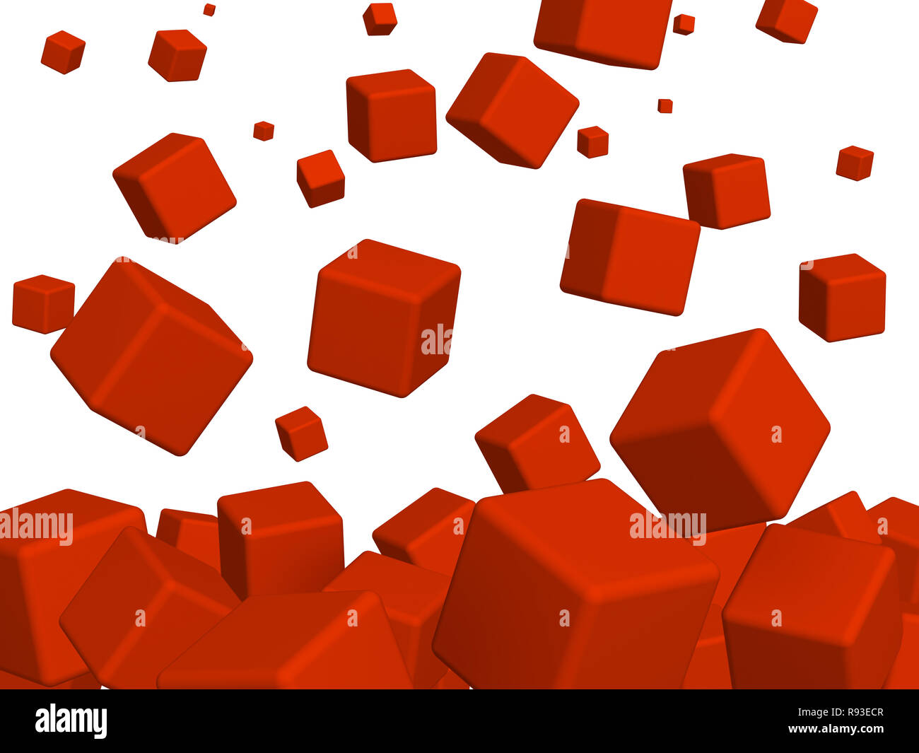 Red boxes with the goods. Object over white Stock Photo Alamy