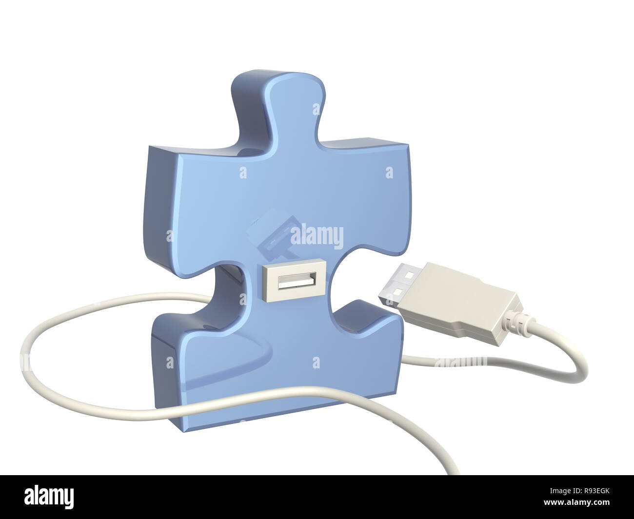 USB cable and part of puzzle Stock Photo Alamy
