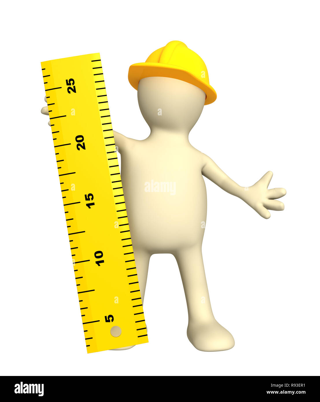 Built Like A Ruler 3d builder with ruler - over white Stock Photo - Alamy