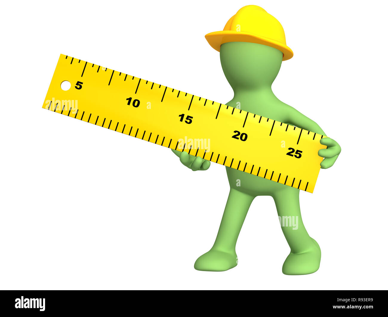 Built Like A Ruler 3d builder with ruler - over white Stock Photo - Alamy