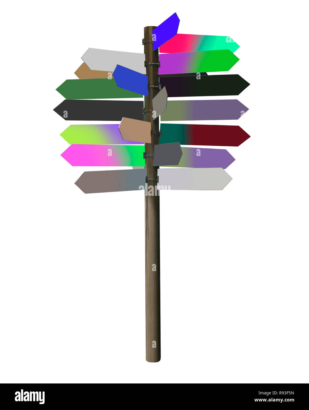 arrows sign with empty colors isolated Stock Photo