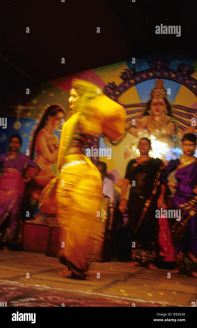 Folk Dance, Lavni, Solapur, Maharashtra, India Stock Photo