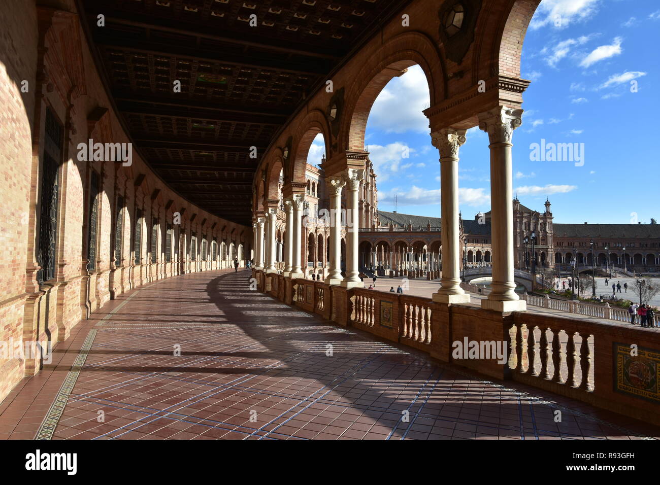 The beautiful Spanish Steps in Seville, with its amazing architecture Stock Photo