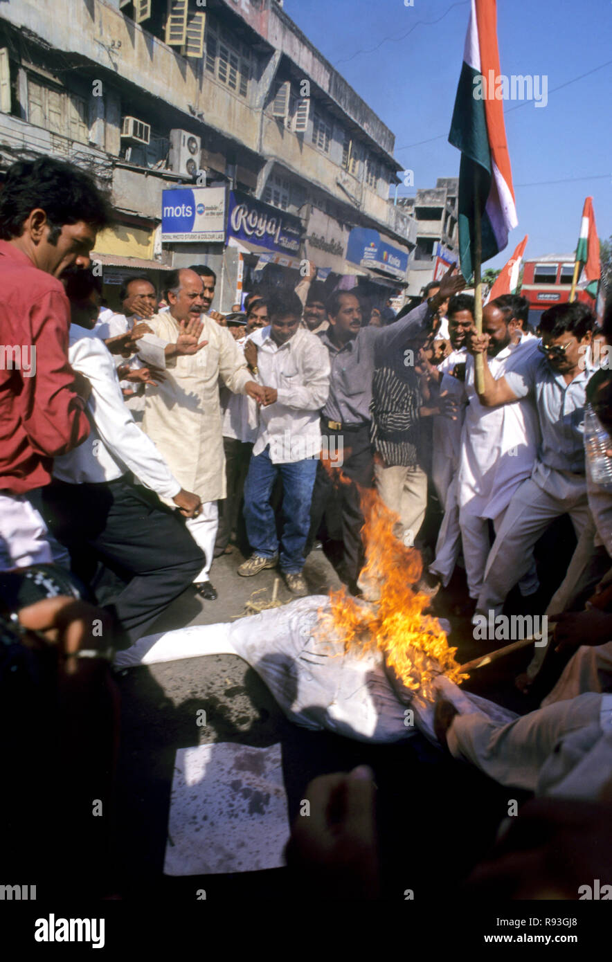 Demonstration against Government, bombay mumbai, maharashtra, india Stock Photo