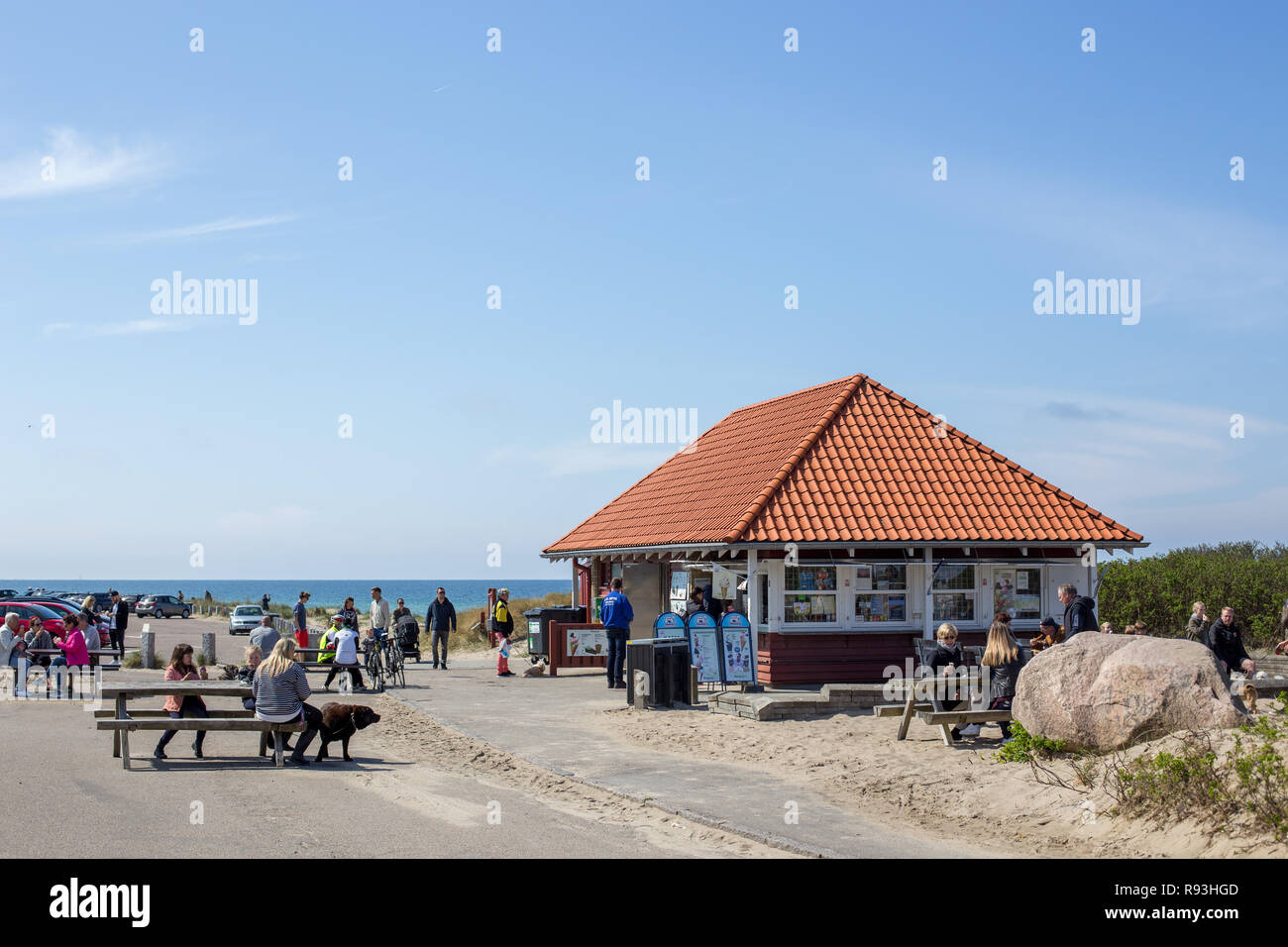 Kiosk at Tisvildeleje Beach, Denmark Stock Photo