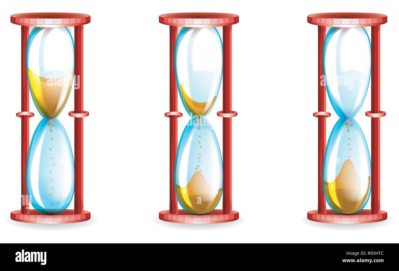 vector illustration of a sand clock measures time Stock Vector Image