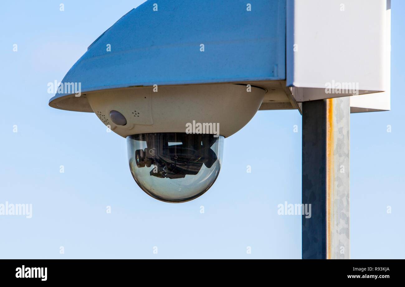 Surveillance camera in front of a building, moving camera inside a glass ball Stock Photo Alamy