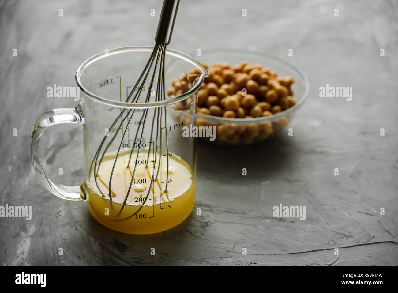 Chickpea Water Aquafaba Egg Replacement Vegan Concept Stock Photo Alamy