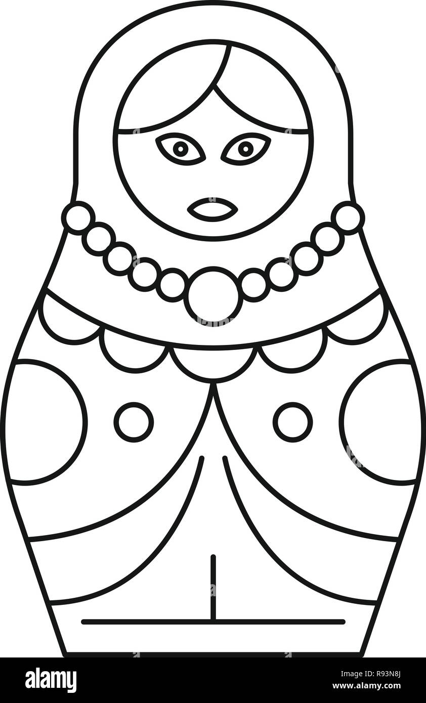 Wood nesting doll icon. Outline wood nesting doll vector icon for web