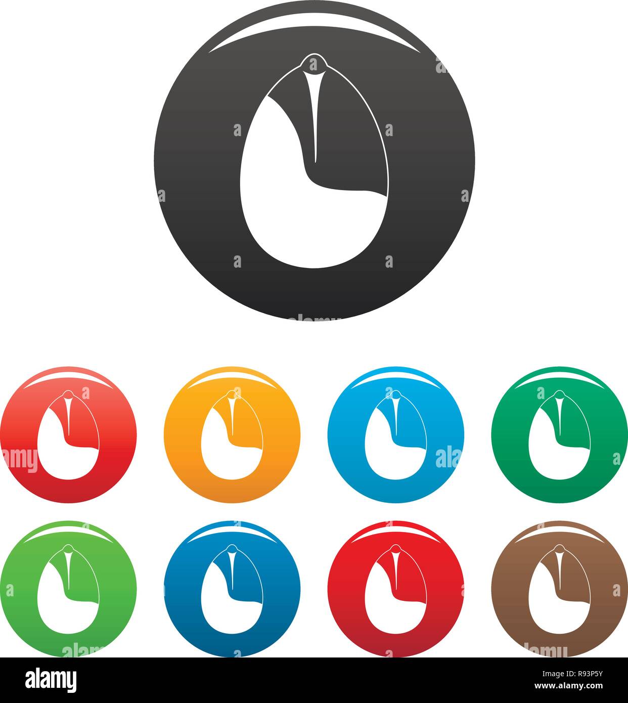 Nut icons set 9 color vector isolated on white for any design Stock ...