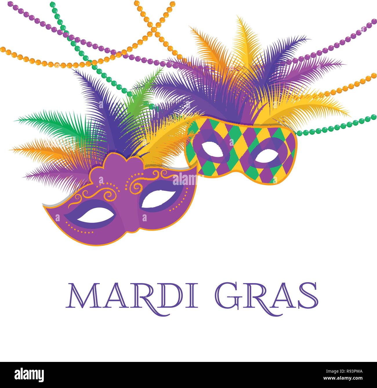 Mardi Gras - Fat Tuesday Carnival celebration template Stock