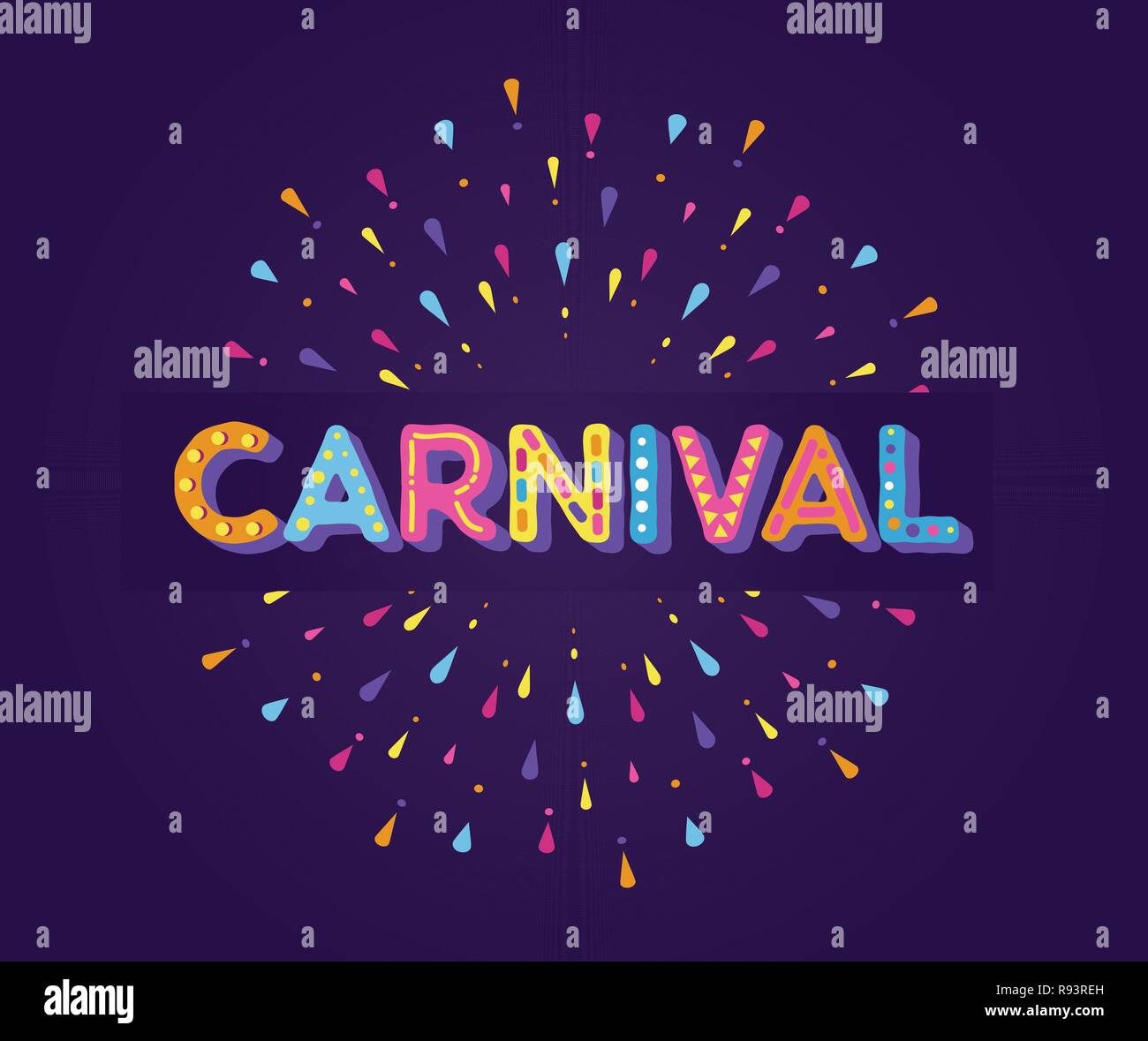 Brazilian Carnival, music festival, masquerade flyer template Stock Vector