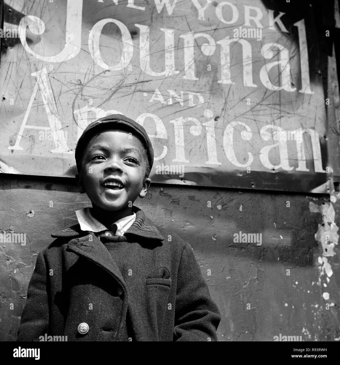 Harlem newsboy - New York, NY. Circa June 1943. Photograph by Gordon Parks/FSA    This archival print is available in the following sizes:    8' x 10'   $15.95 w/ FREE SHIPPING  11' x 14' $23.95 w/ FREE SHIPPING  16' x 20' $59.95 w/ FREE SHIPPING  20' x 24' $99.95 w/ FREE SHIPPING    * The American Photoarchive watermark will not appear on your print. Stock Photo