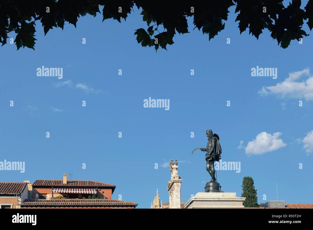 Cervantes plaza. Alcala de Henares, World Heritage, UNESCO, Community of Madrid, Spain, Europe Stock Photo