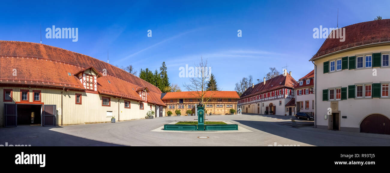 Horses Farmhouse, Marbach, Germany Stock Photo