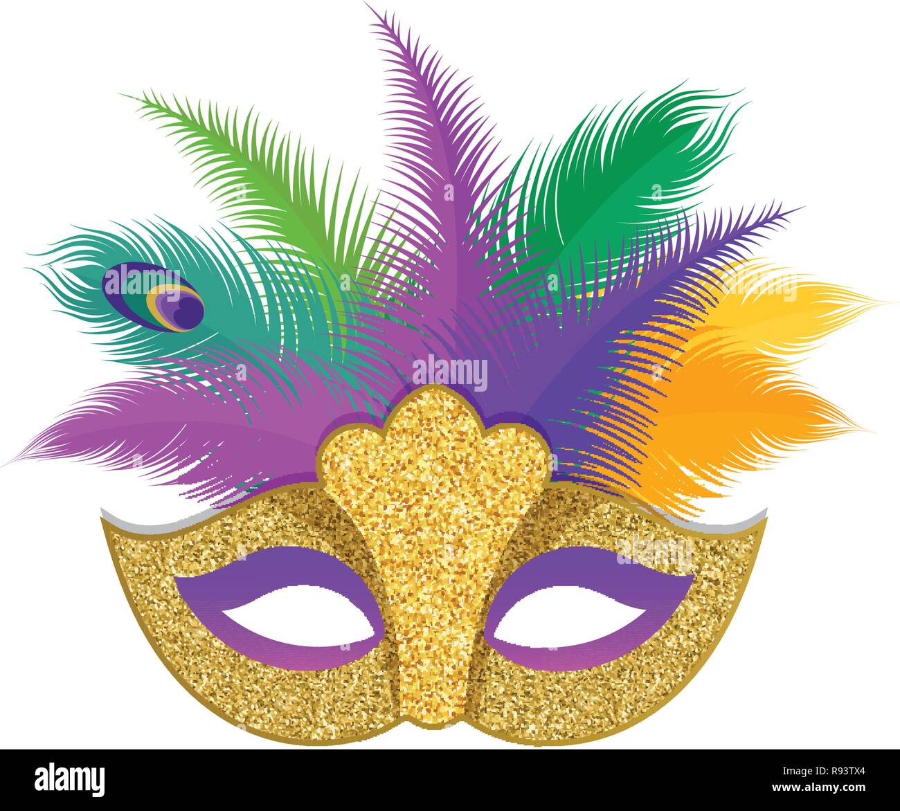 Brazilian Carnival, music festival, masquerade flyer template Stock Vector