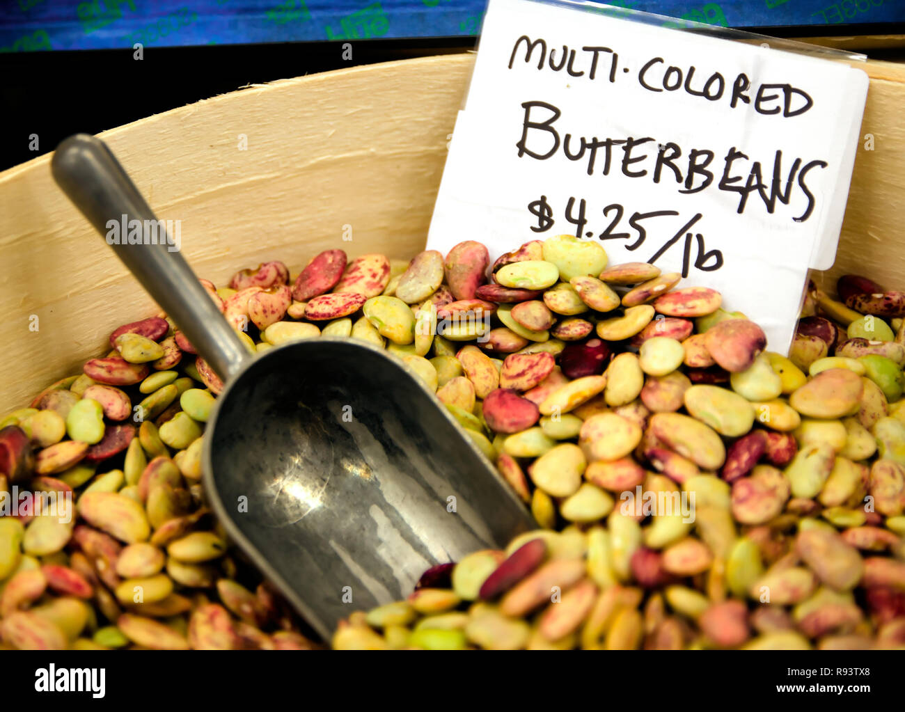 Locallygrown butter beans make for a colorful display at B.T.C. Old