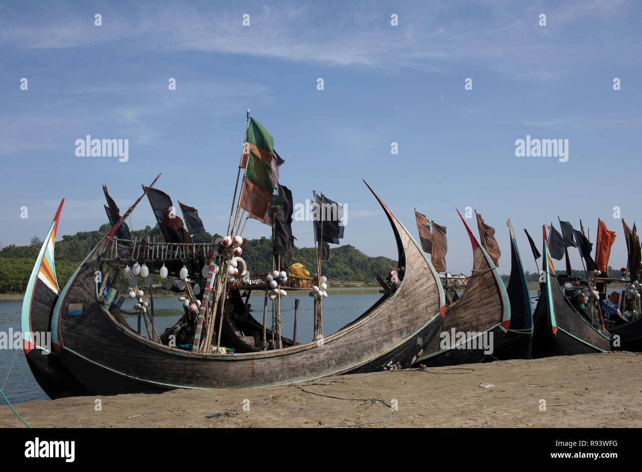 Fishing boat at the Razu Khal, Cox’s Bazar , Bangladesh. Stock Photo