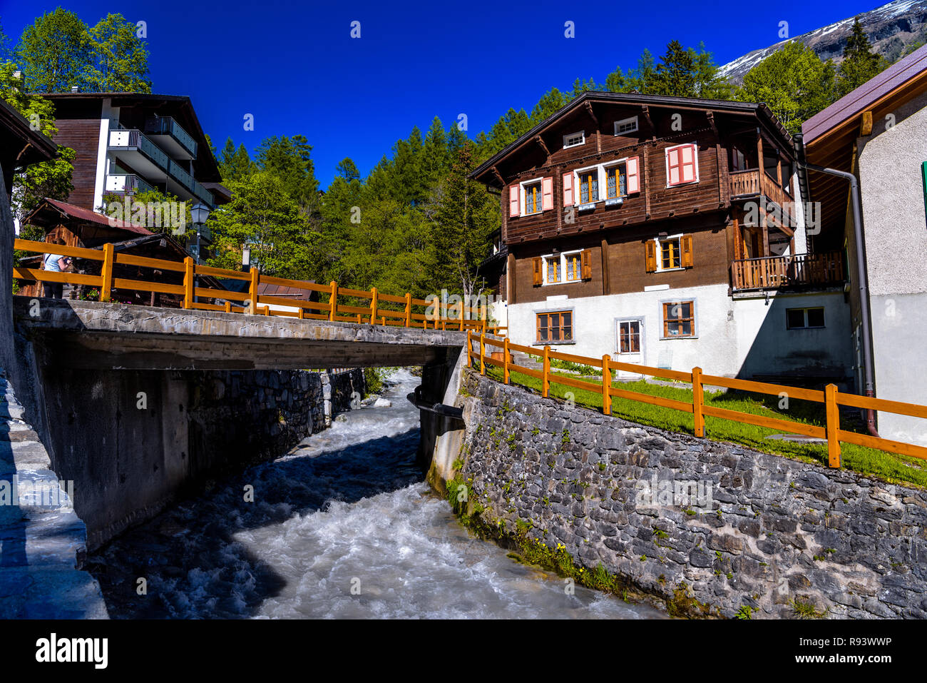 traditional chalet in the canton of grisons Stock Photo - Alamy