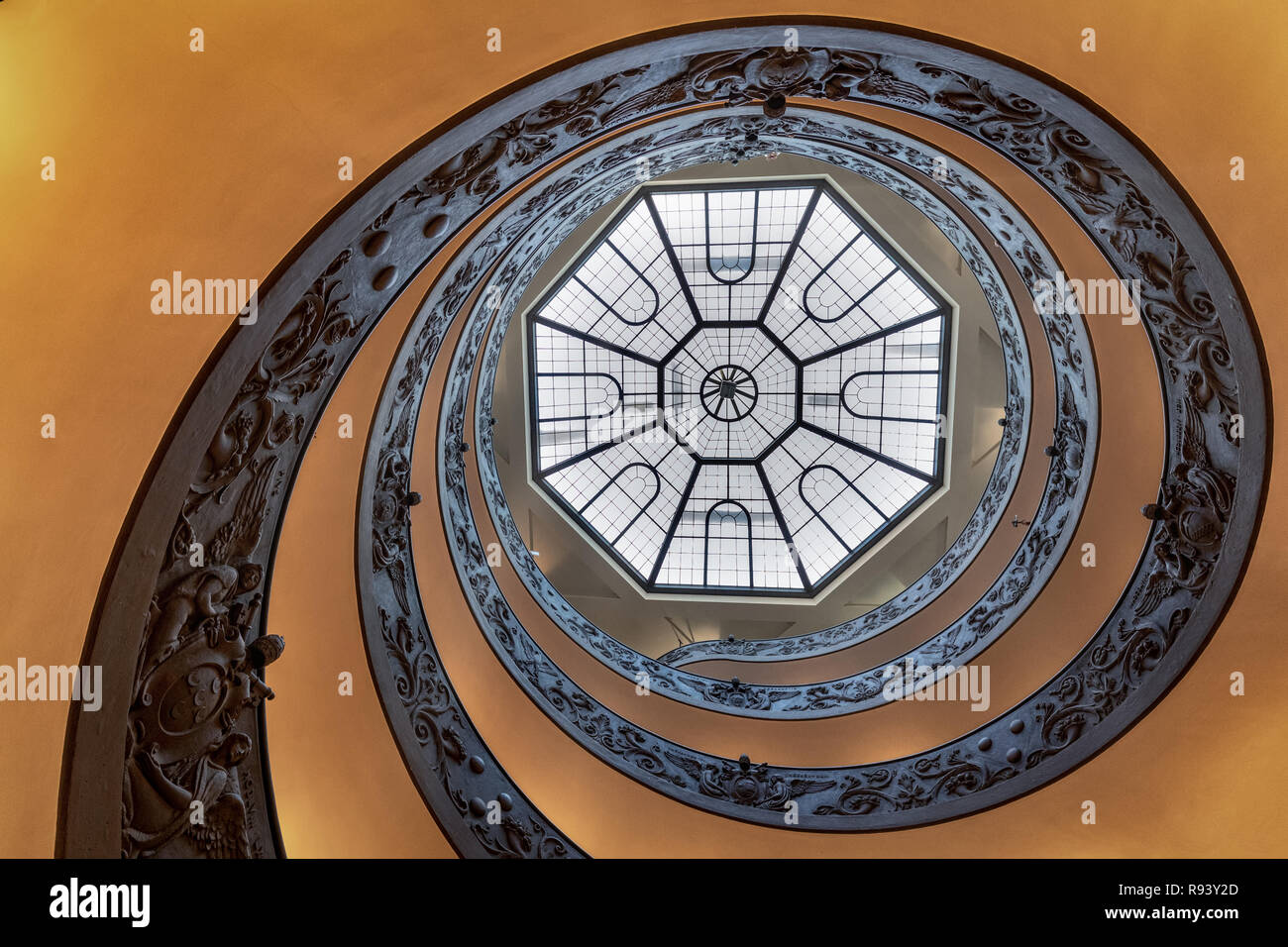 Bramante Staircase or the Spiral Staircase seen from below, Vatican Museums, Rome, Lazio, Italy Stock Photo