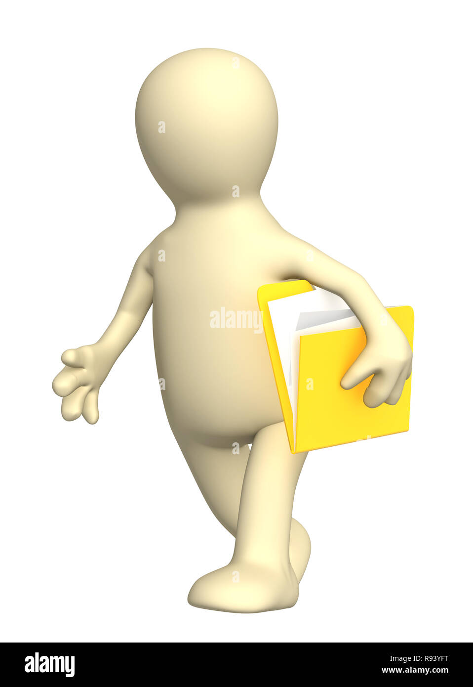 3D puppet with folder over white Stock Photo Alamy