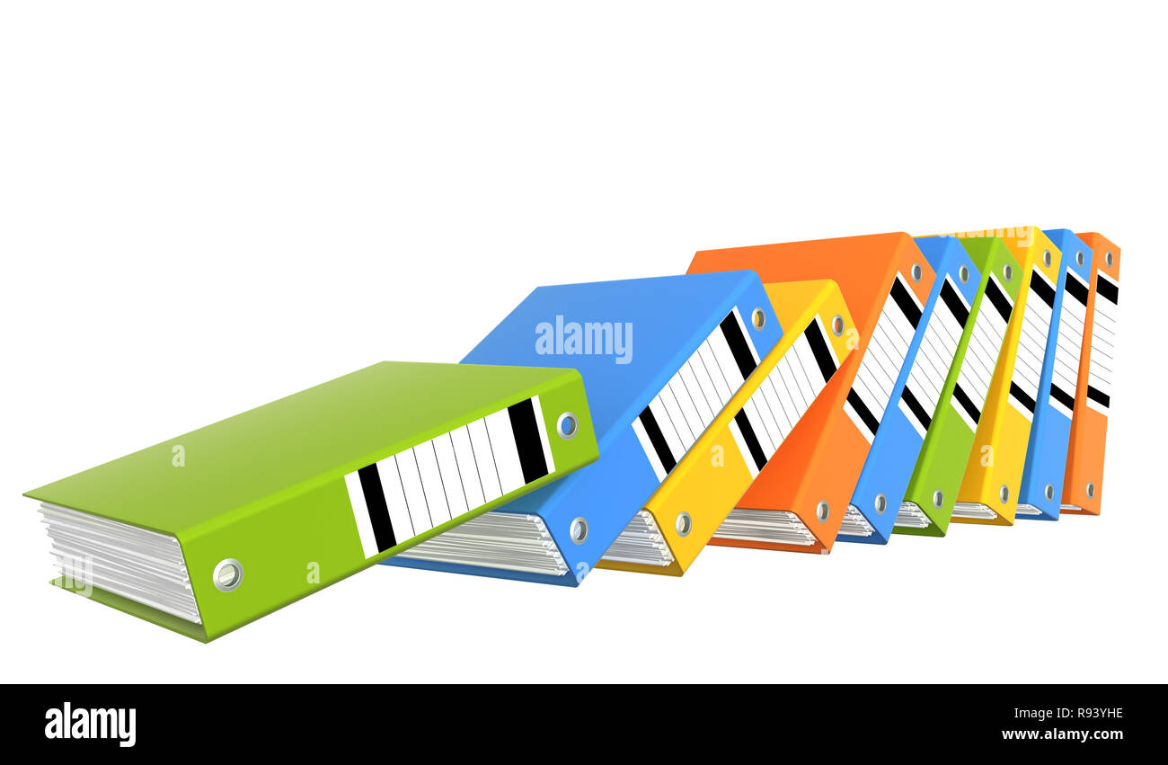 Falling folders isolated over white Stock Photo Alamy
