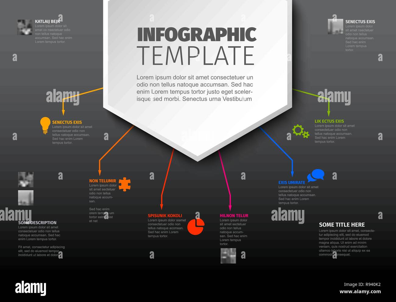 Vector multipurpose Infographic template made from lines and icons Stock Vector