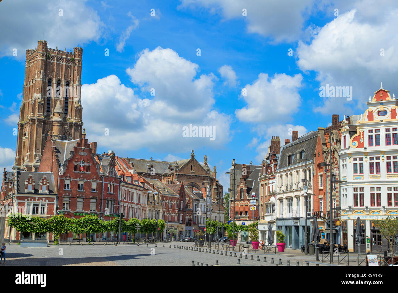 Bethune (northern France): building facades in the town centre, Grand'place square *** Local Caption *** Stock Photo