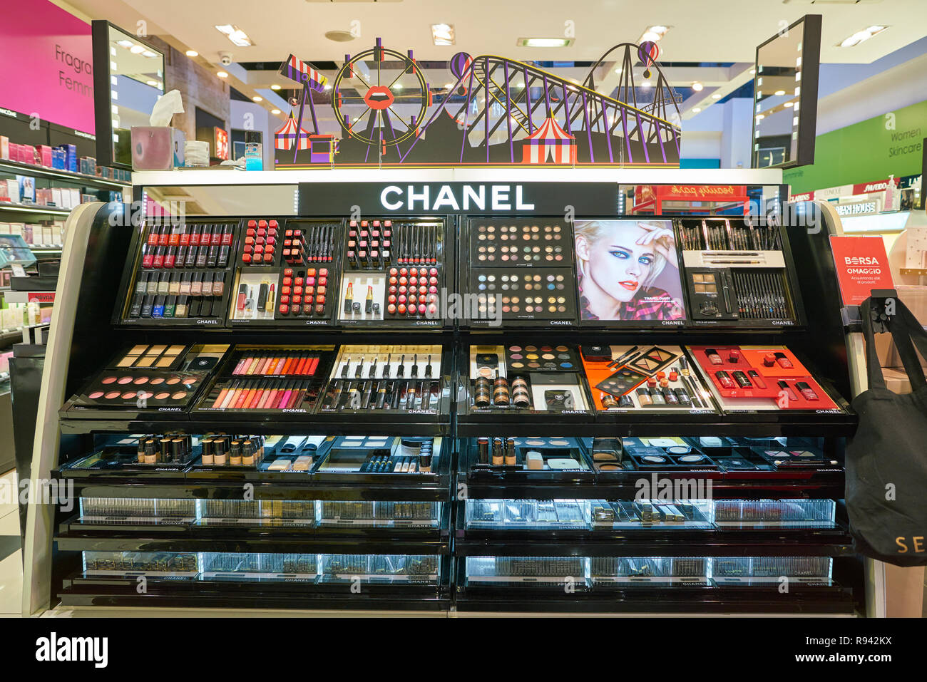 MILAN, ITALY - CIRCA NOVEMBER, 2017: inside Sephora store in Milan ...