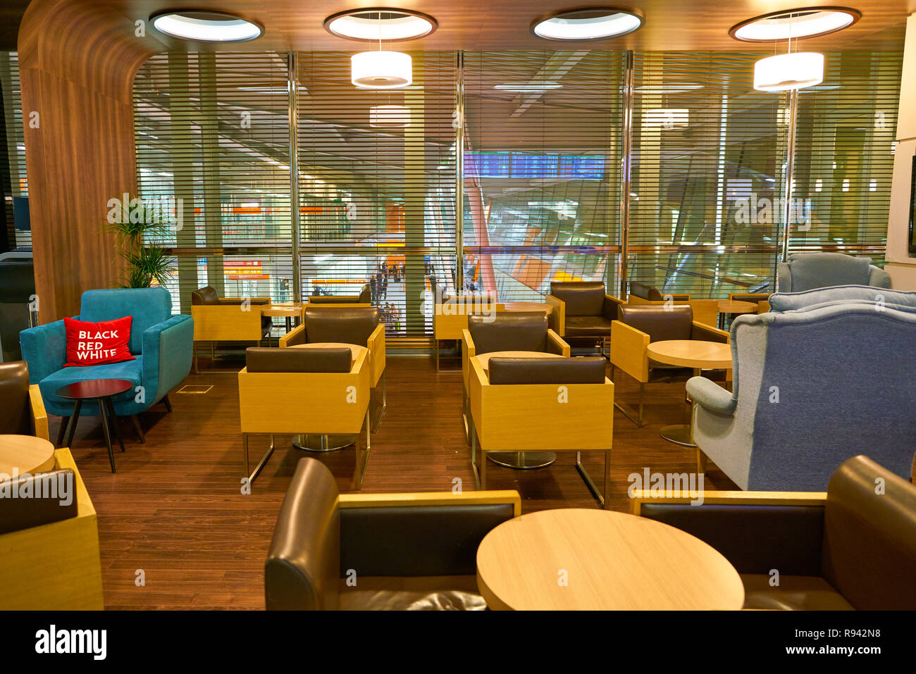 WARSAW, POLAND CIRCA NOVEMBER, 2017 inside a business class lounge